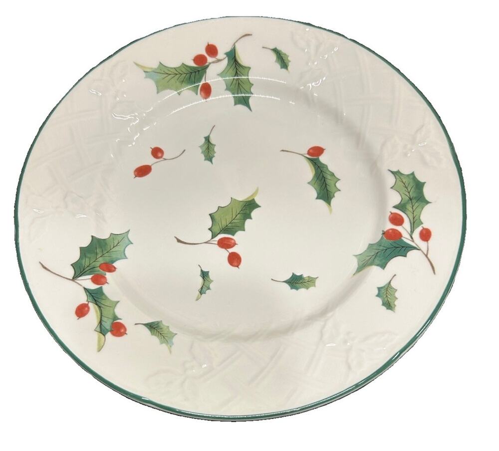 Mikasa Seasons Holly English Countryside Salad Dessert Plate 8.5” Christmas